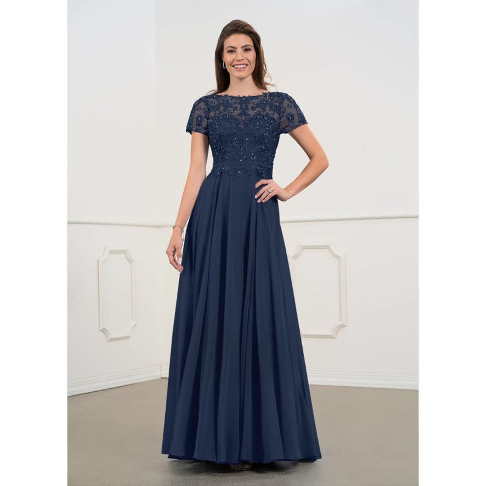 Azazie Navy Blue Maxi Length Mother Of The Bride Dress Custom Plus Size
